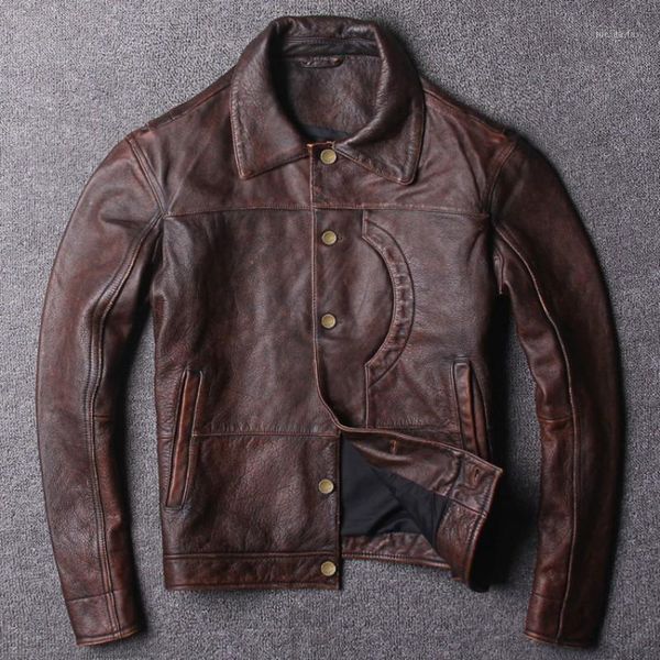 men's leather & faux autumn vintage solid genuine jacket mens single breasted turn-down collar cowhide real jacket1, Black
men's leather & faux autumn vintage solid genuine jacket mens single breasted turn-down collar cowhide real jacket1, Black