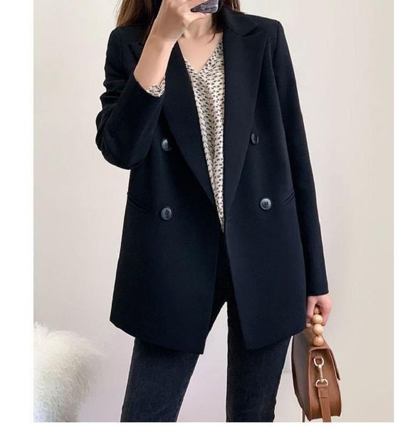 women's suits & blazers 2021 fall fashion black blazer oversize double breasted coat female casual outerwear parkas s-3xl, White;black
women's suits & blazers 2021 fall fashion black blazer oversize double breasted coat female casual outerwear parkas s-3xl, White;black