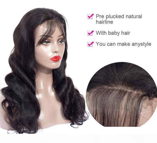 lace front human hair wigs pre plucked brazilian remy body wave lace frontal full lace hair wig with baby hair, Black;brown 
lace front human hair wigs pre plucked brazilian remy body wave lace frontal full lace hair wig with baby hair, Black;brown