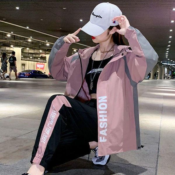 gym clothing casual sports suit women korean loose tooling jacket fitness running trousers 2021 spring summer workout two-piece, White;black
gym clothing casual sports suit women korean loose tooling jacket fitness running trousers 2021 spring summer workout two-piece, White;black
