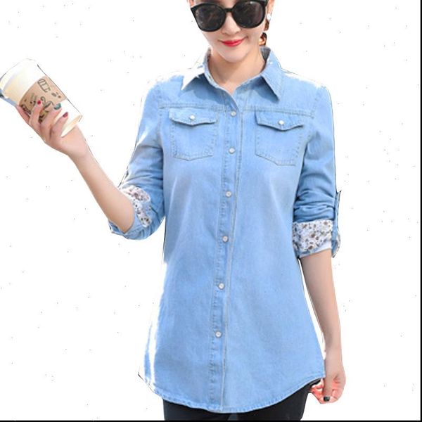 women and blouses denim shirts for ladies 2021 autumn long sleeve blue jeans shirt plus size s~3xl chemise blusas mujer, White
women and blouses denim shirts for ladies 2021 autumn long sleeve blue jeans shirt plus size s~3xl chemise blusas mujer, White
