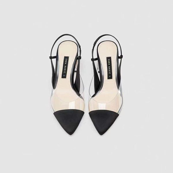 women's shoes plastic transparent slingback thick-heeled mid-heeled shoes with pointed toe high-heeled with a word buckle, Black
women's shoes plastic transparent slingback thick-heeled mid-heeled shoes with pointed toe high-heeled with a word buckle, Black