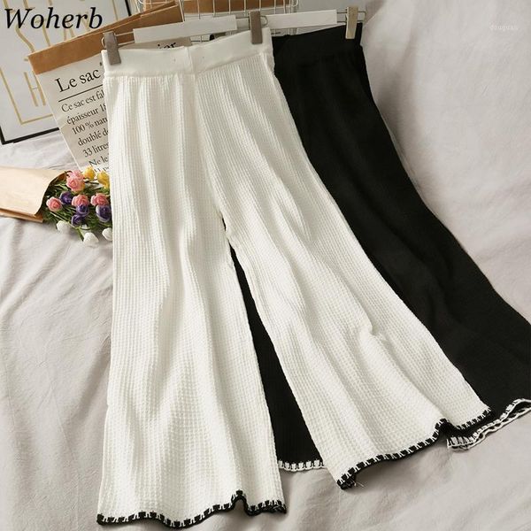 woherb casual knitted pants women loose wide-leg autumn modis korean style elegant all-match trousers chic ankle length women's & capri, Black;white
woherb casual knitted pants women loose wide-leg autumn modis korean style elegant all-match trousers chic ankle length women's & capri, Black;white