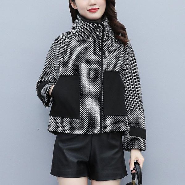 women's wool & blends fashion lamb autumn winter coat women jacket fleece shaggy warm cropped jackets overcoat single breasted pocket o, Black
women's wool & blends fashion lamb autumn winter coat women jacket fleece shaggy warm cropped jackets overcoat single breasted pocket o, Black