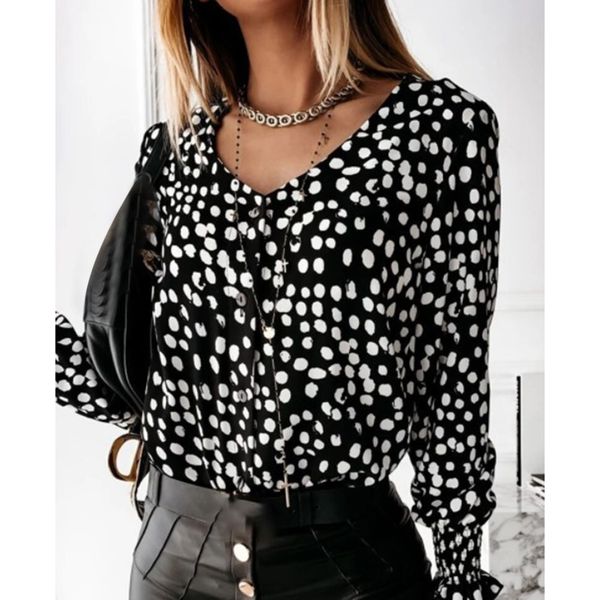 fashion womens long sleeve shirts polka dot blouses elegant black shirt ladies chemise kg-206, White
fashion womens long sleeve shirts polka dot blouses elegant black shirt ladies chemise kg-206, White