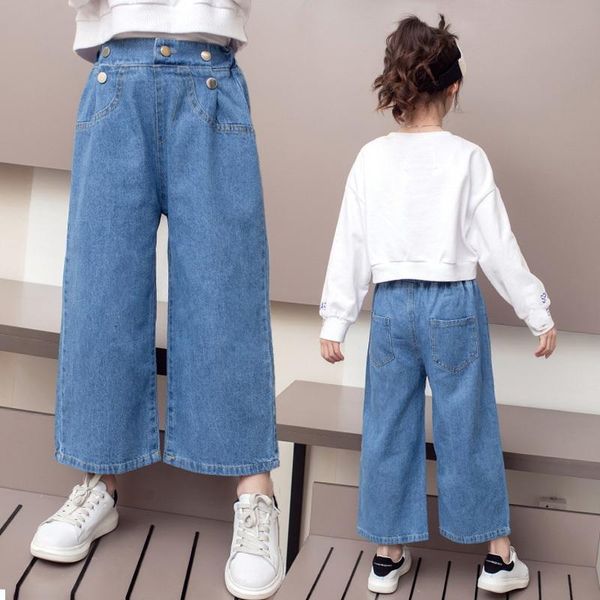 girls wide-legged thin jeans spring and summer children loose straight soft buttons denim pants chubby kids high waist jeans, Blue
girls wide-legged thin jeans spring and summer children loose straight soft buttons denim pants chubby kids high waist jeans, Blue
