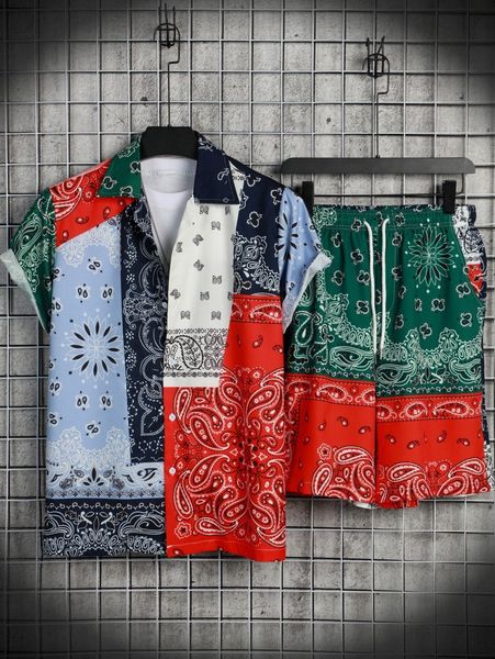 men scarf print shirt with drawstring shorts s1ev#, Gray
men scarf print shirt with drawstring shorts s1ev#, Gray