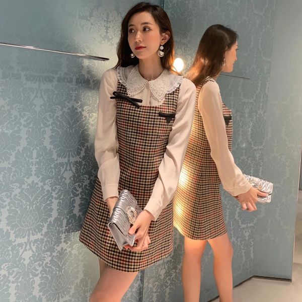 elegant bow plaid woman autumn winter sleeveless a-line mini wool es for women vestidos io0q, Black;gray
elegant bow plaid woman autumn winter sleeveless a-line mini wool es for women vestidos io0q, Black;gray