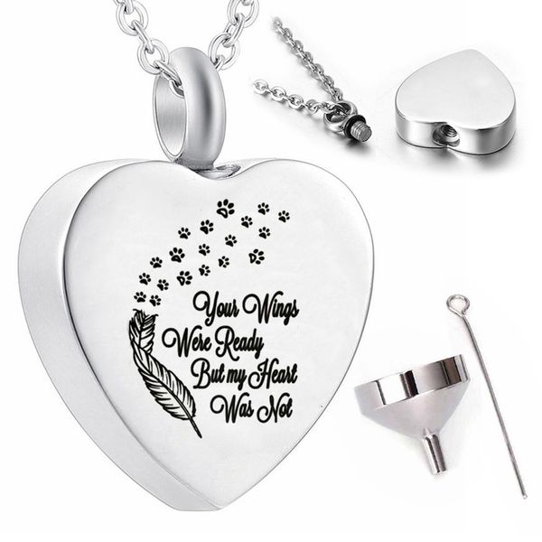 feather pattern cremation necklace ashes urn pendant jewelry pet keepsake jewelry-you wings were ready but my heart was not, Silver
feather pattern cremation necklace ashes urn pendant jewelry pet keepsake jewelry-you wings were ready but my heart was not, Silver