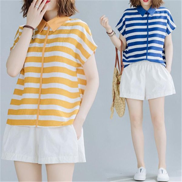 summer 2021 stripe print cotton and linen two-piece doll collar short sleeve shirt wide leg shorts suit women's tide 065, Gray
summer 2021 stripe print cotton and linen two-piece doll collar short sleeve shirt wide leg shorts suit women's tide 065, Gray