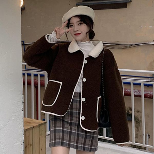 women's fur & faux autumn wool warm elegant jacket women black lady coats street wear long sleeves outwear korean fashion clothes 2021
women's fur & faux autumn wool warm elegant jacket women black lady coats street wear long sleeves outwear korean fashion clothes 2021
