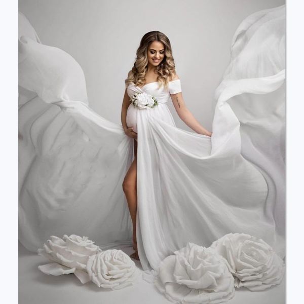 split front chiffon maternity dress p shoot pregnant women maxi gown pregnancy baby shower pgraphy props clothing, White
split front chiffon maternity dress p shoot pregnant women maxi gown pregnancy baby shower pgraphy props clothing, White