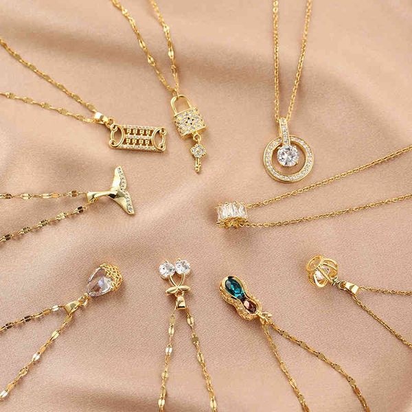 shiny luxury fashion gold plated stainless steel crystal zircon geometric pendant necklace for women jewelry, Silver
shiny luxury fashion gold plated stainless steel crystal zircon geometric pendant necklace for women jewelry, Silver