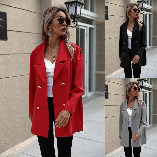 women's suits & blazers spring and autumn lapel mid-length button small blazer, White;black
women's suits & blazers spring and autumn lapel mid-length button small blazer, White;black