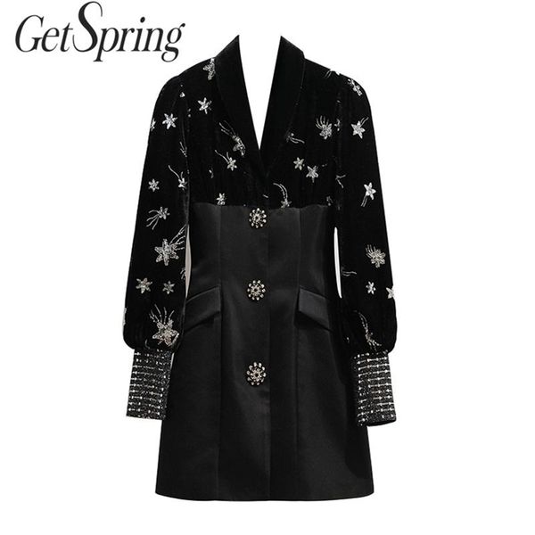 getspring women dress puff sleeve v-neck embroidery velour vintage dresses black printing autumn winter 210601, Black;gray
getspring women dress puff sleeve v-neck embroidery velour vintage dresses black printing autumn winter 210601, Black;gray