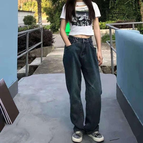 women's jeans autumn blue vintage denim trousers baggy wide-leg pants high-quality comfort harajuku straight leg 2021
women's jeans autumn blue vintage denim trousers baggy wide-leg pants high-quality comfort harajuku straight leg 2021