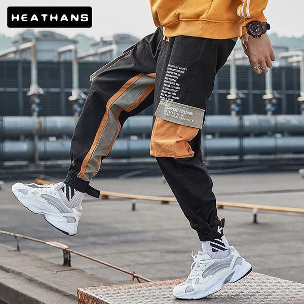 men's pants spring autumn fashion hip hop color contrast male street trousers cargo cotton punk drawstring pencil, Black
men's pants spring autumn fashion hip hop color contrast male street trousers cargo cotton punk drawstring pencil, Black