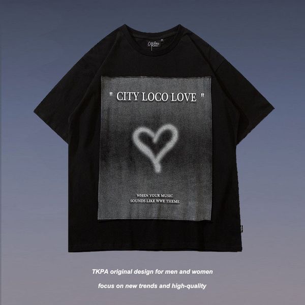 tkpa love gradual splicing hip hop t-shirt men's fashion brand loose bf couple casual short sleeve t-shirt, White
tkpa love gradual splicing hip hop t-shirt men's fashion brand loose bf couple casual short sleeve t-shirt, White