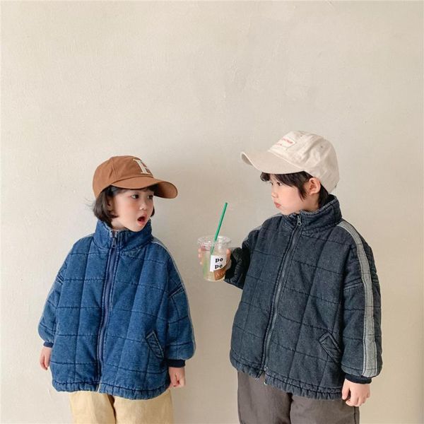 down coat winter boys fashion plaid short style quilted coats 2021 korean baby girls loose all-match thick warm high collarouterwear, Blue;gray
down coat winter boys fashion plaid short style quilted coats 2021 korean baby girls loose all-match thick warm high collarouterwear, Blue;gray