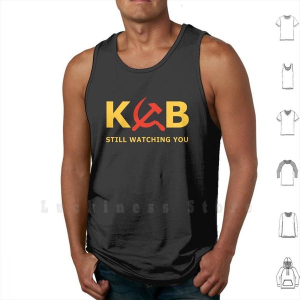 kgb still watching you tank vest sleeveless ussr soviet union russia propaganda hammer, White;black
kgb still watching you tank vest sleeveless ussr soviet union russia propaganda hammer, White;black