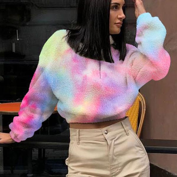 tie dye long sleeve zipper high neck faux lambswool crop autumn winter women streetwear solid coat jacket, Black;brown
tie dye long sleeve zipper high neck faux lambswool crop autumn winter women streetwear solid coat jacket, Black;brown