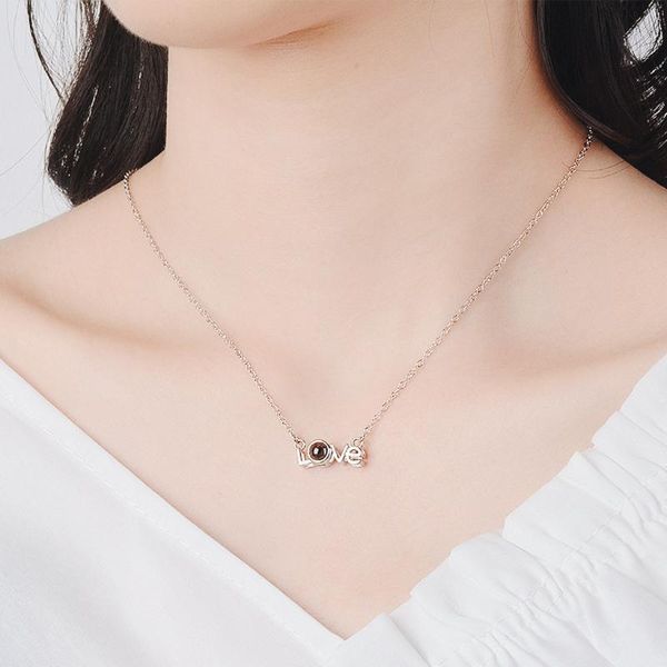 pendant necklaces 100 languages i love you valentine's day present memory projection necklace women bijoux 12.13, Silver
pendant necklaces 100 languages i love you valentine's day present memory projection necklace women bijoux 12.13, Silver