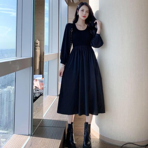 casual dresses long dress women autumn 2022 office lady french korea style knitting full sleeve patchwork o-neck high waist, Black;gray
casual dresses long dress women autumn 2022 office lady french korea style knitting full sleeve patchwork o-neck high waist, Black;gray