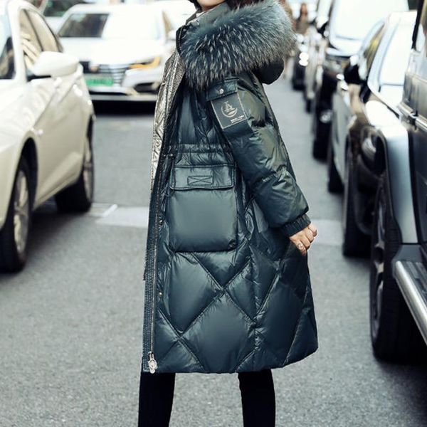 women's down & parkas white jacket y2k metallic color fashion warm big real wool collar hooded winter long parker elegant coat, Black
women's down & parkas white jacket y2k metallic color fashion warm big real wool collar hooded winter long parker elegant coat, Black
