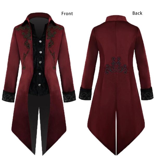 men's trench coats european and american halloween men tuxedo medieval retro costume mid-length punk coat stage, Tan;black
men's trench coats european and american halloween men tuxedo medieval retro costume mid-length punk coat stage, Tan;black