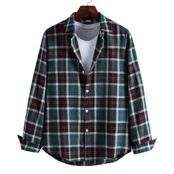 men's casual shirts men clothing 2021 autumn winter fashion trend brushed long-sleeved shirt camisas para hombre, White;black
men's casual shirts men clothing 2021 autumn winter fashion trend brushed long-sleeved shirt camisas para hombre, White;black