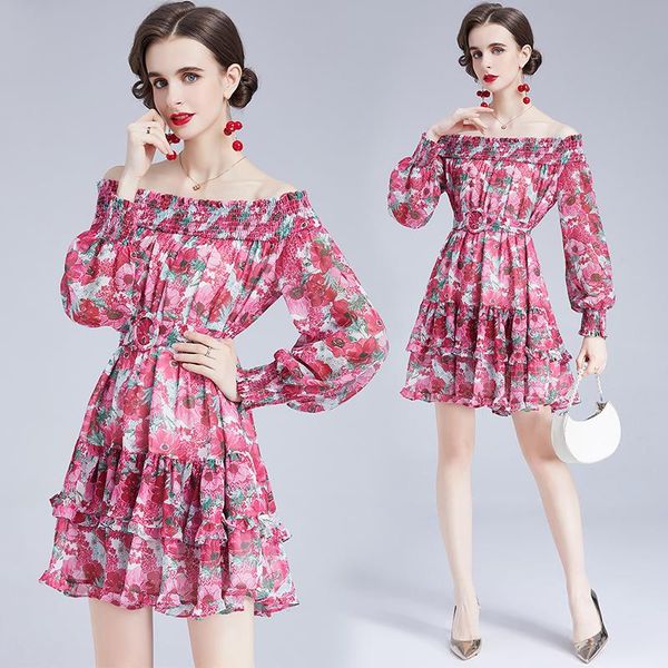 casual dresses women's spring and autumn off-shoulder bell-sleeve floral print long-sleeve pleated cake dress, Black;gray
casual dresses women's spring and autumn off-shoulder bell-sleeve floral print long-sleeve pleated cake dress, Black;gray