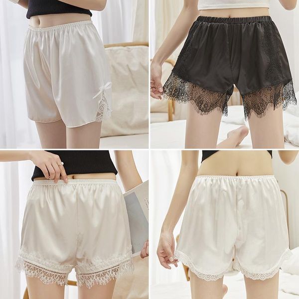 women's shorts safety women summer satin lace eyelash under wear thin insurance high waist clothes 2021 mesh fem me, White;black
women's shorts safety women summer satin lace eyelash under wear thin insurance high waist clothes 2021 mesh fem me, White;black