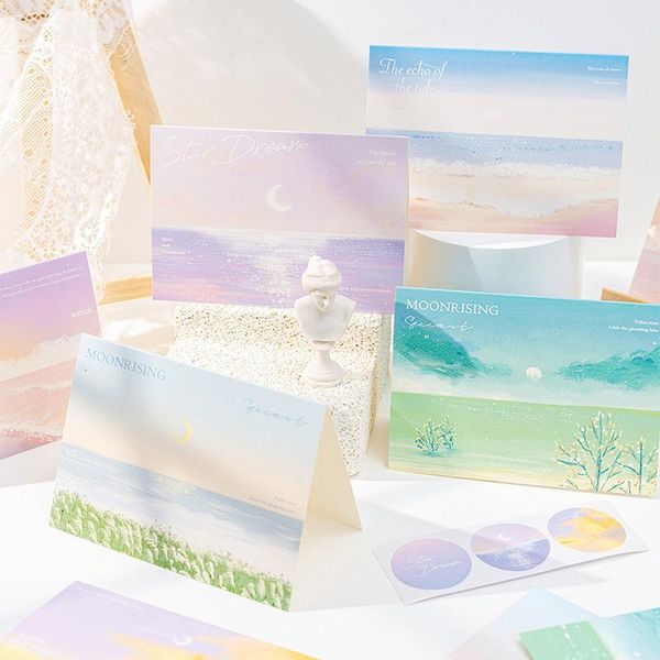 gift wrap oil painting greeting card envelope set fantastic tide moon collection cards with school stationery
gift wrap oil painting greeting card envelope set fantastic tide moon collection cards with school stationery