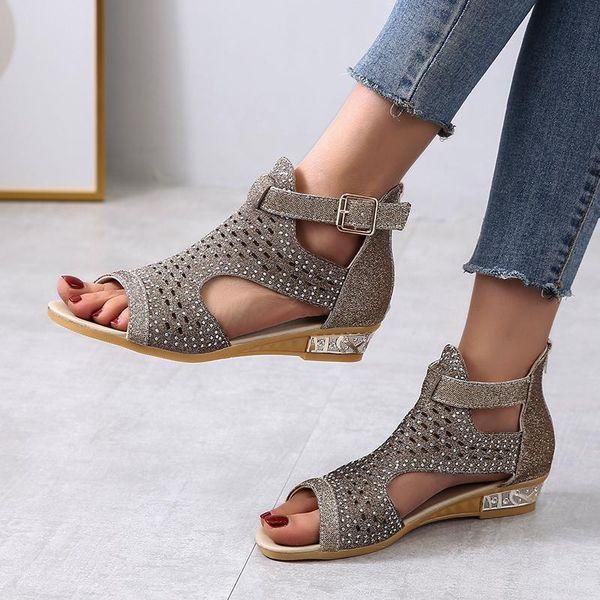 2021 gladiator womans sandals women's crystal shoes women comofort wedges platform female fashion zip footwear zapatos de mujer, Black
2021 gladiator womans sandals women's crystal shoes women comofort wedges platform female fashion zip footwear zapatos de mujer, Black