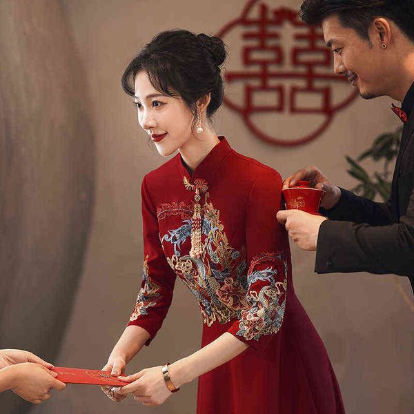 luxury prom dresses chine toast bride 2021 autumn red cheongsam engagement female return appreciation banquet, Black
luxury prom dresses chine toast bride 2021 autumn red cheongsam engagement female return appreciation banquet, Black
