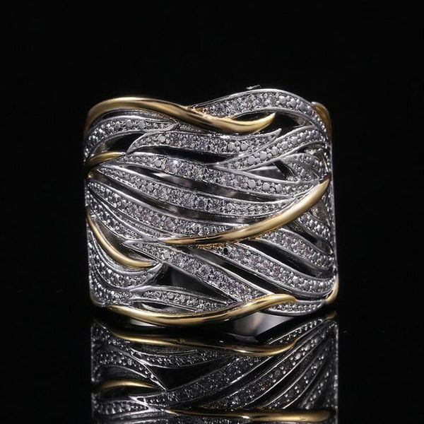 wedding rings fashion luxurious two-tone unique design ring for women party engagement elegant jewelry anniversary xmas gift size 6-10, Slivery;golden
wedding rings fashion luxurious two-tone unique design ring for women party engagement elegant jewelry anniversary xmas gift size 6-10, Slivery;golden