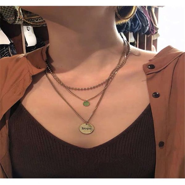 hbp fashion korean style necklace niche design multi layer champagne gold simple letter pendant net red collar neck chain, Silver
hbp fashion korean style necklace niche design multi layer champagne gold simple letter pendant net red collar neck chain, Silver