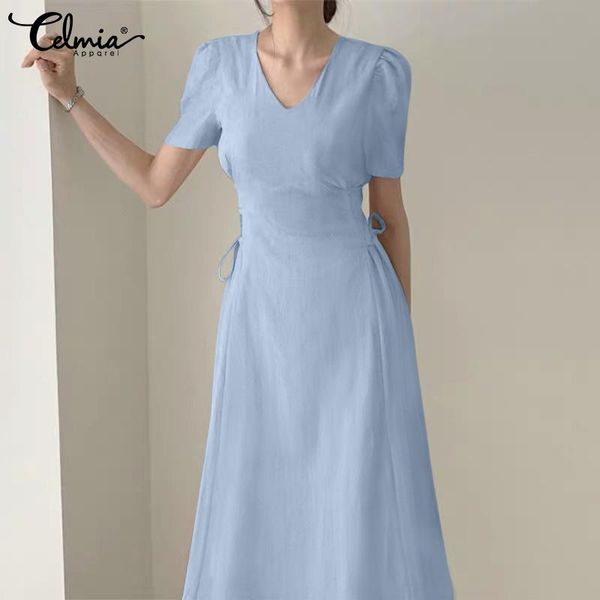 party dresses 2021 elegant women midi dress short sleeve summer a line fashion v neck vestidos celmia lace up bandage casual long, White;black
party dresses 2021 elegant women midi dress short sleeve summer a line fashion v neck vestidos celmia lace up bandage casual long, White;black