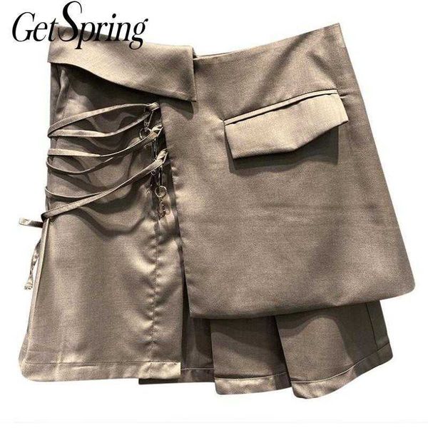 getspring women skirt asymmetry high waist skirts womens all match bandage short fashion 210601, Black
getspring women skirt asymmetry high waist skirts womens all match bandage short fashion 210601, Black