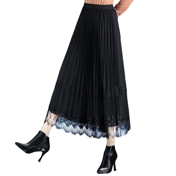 skirts korean velvet lace skirt women both sides wear mesh autumn a-line pleated stitching high waist elasticity, Black
skirts korean velvet lace skirt women both sides wear mesh autumn a-line pleated stitching high waist elasticity, Black