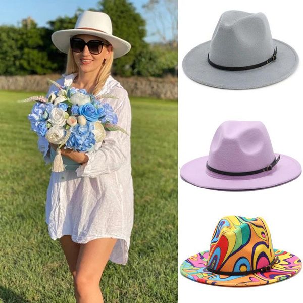 wide brim hats 2021 winter fedora for women fashion flat wool felt jazz men red goth vintage wedding hat cap, Blue;gray
wide brim hats 2021 winter fedora for women fashion flat wool felt jazz men red goth vintage wedding hat cap, Blue;gray