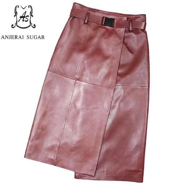 skirts spring women genuine leather skirt black wine red high waist belt female split hollowing out ol office a-line long
skirts spring women genuine leather skirt black wine red high waist belt female split hollowing out ol office a-line long