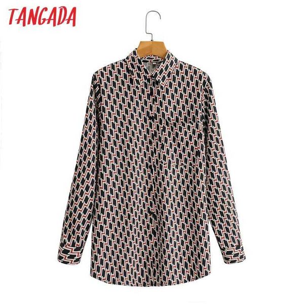tangada women geometry shirt turn down collar long sleeve chic female casual blusas 2f173 210609, White
tangada women geometry shirt turn down collar long sleeve chic female casual blusas 2f173 210609, White