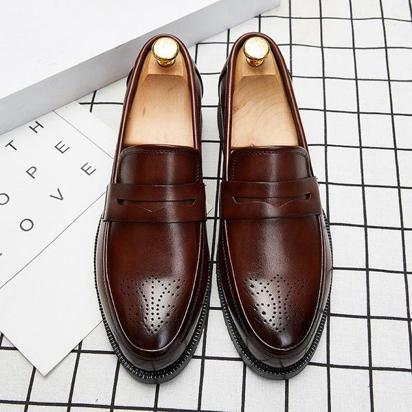 dress shoes luxury men's brogue slip on men leather carving loafers male formal business driving plus size 46, Black
dress shoes luxury men's brogue slip on men leather carving loafers male formal business driving plus size 46, Black