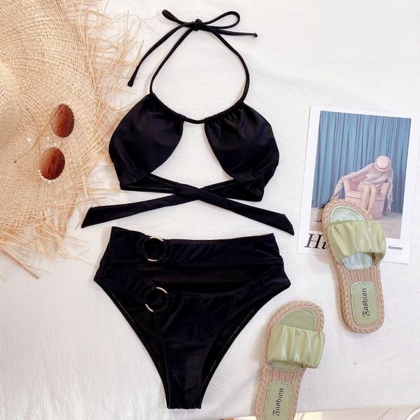 women's swimwear 2021 summer trend fashion solid color swimsuit ladies hollow split bikini beachwear, White;black
women's swimwear 2021 summer trend fashion solid color swimsuit ladies hollow split bikini beachwear, White;black