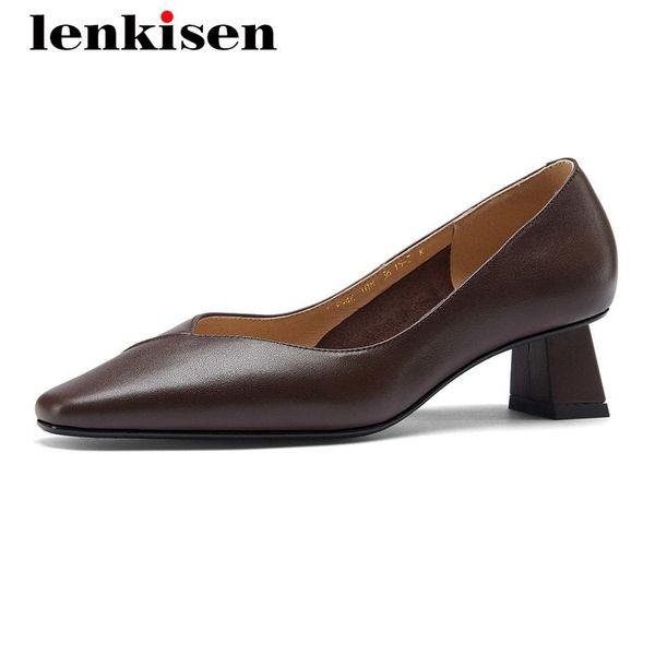 dress shoes lenkisen simple style full grain leather three colors shallow square toe thick med heel slip on office lady cozy women pumps l18, Black
dress shoes lenkisen simple style full grain leather three colors shallow square toe thick med heel slip on office lady cozy women pumps l18, Black