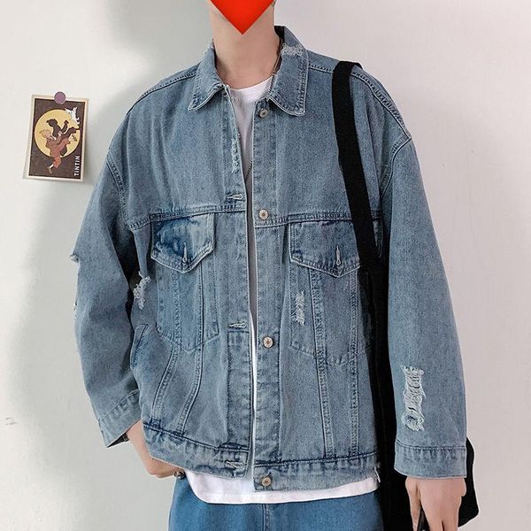 men's jackets spring ripped denim jacket men korean fashion loose casual harajuku streetwear hip-hop retro bomber, Black;brown
men's jackets spring ripped denim jacket men korean fashion loose casual harajuku streetwear hip-hop retro bomber, Black;brown