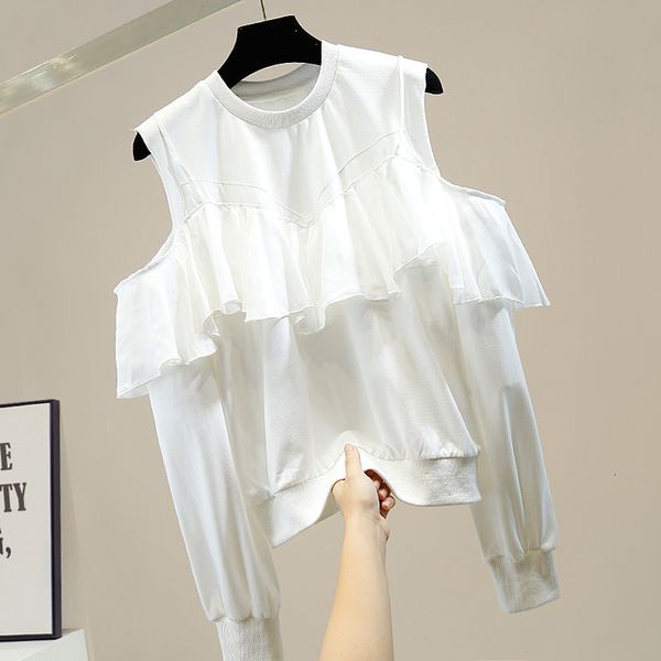 female women's garment three-dimensional stitching off shoulder around the neck long sleeve t-shirt 2021 autumn lady harvest t 3yyh, White
female women's garment three-dimensional stitching off shoulder around the neck long sleeve t-shirt 2021 autumn lady harvest t 3yyh, White