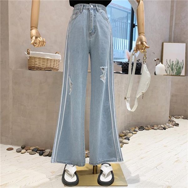 women's jeans clothing summer 2021 fashion high waisted slim loose hole straight floor pants, Blue
women's jeans clothing summer 2021 fashion high waisted slim loose hole straight floor pants, Blue