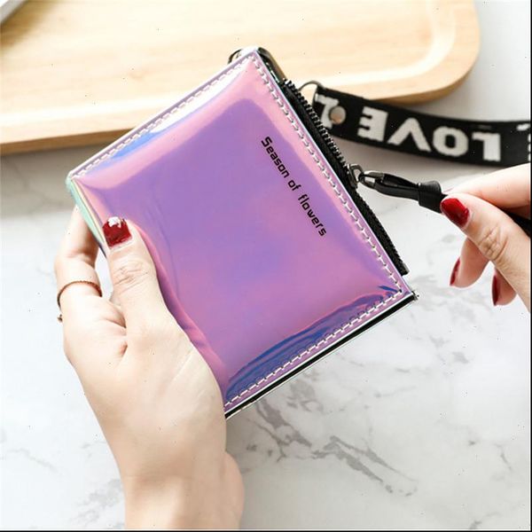 women laser holographic rainbow wallets short cute purse small wallet folding card holder coin, Red;black
women laser holographic rainbow wallets short cute purse small wallet folding card holder coin, Red;black
